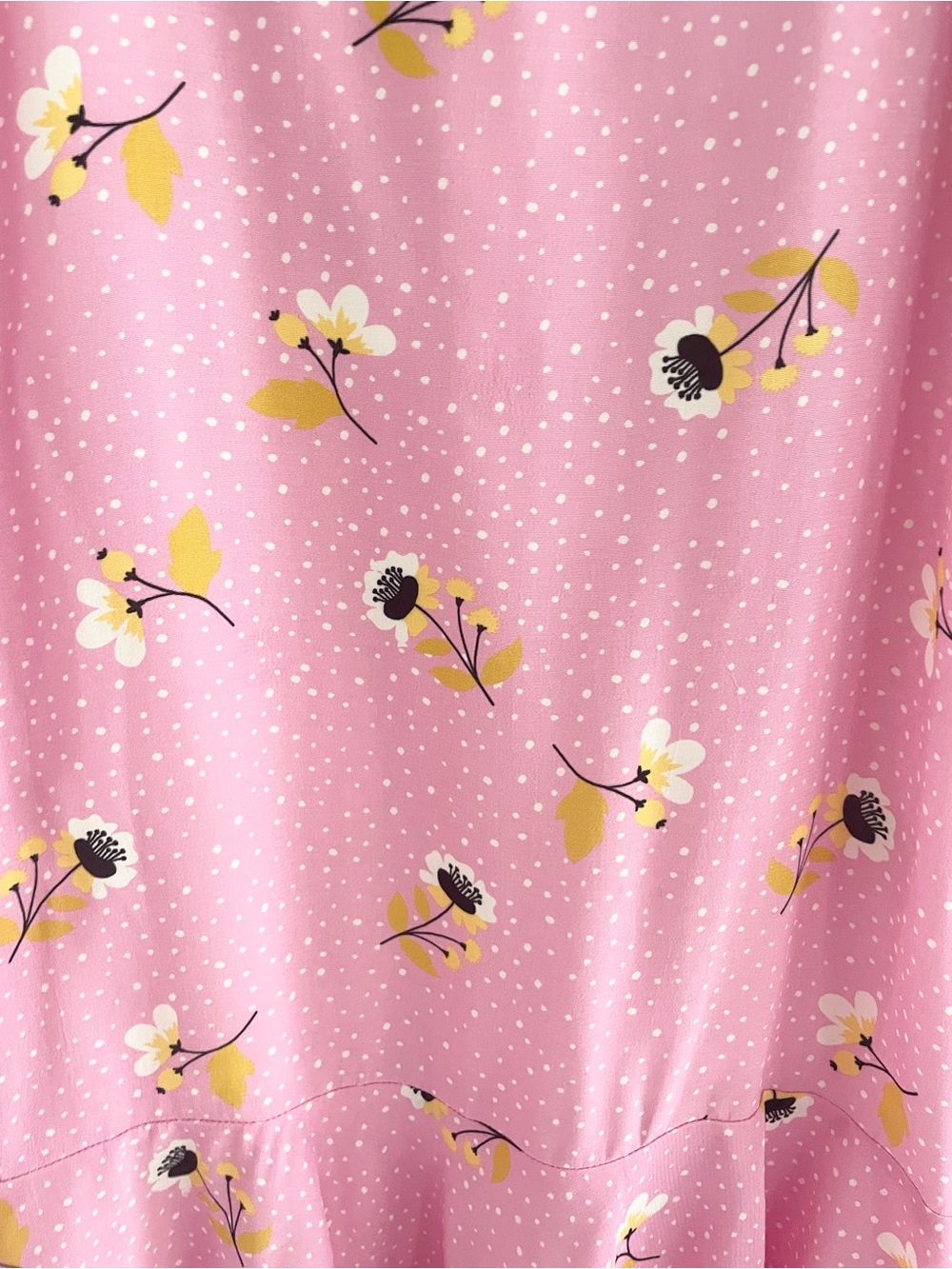 Y2K Floral Polka Dot Siren Midi Skirt Ruffle Hem NWT Tristan Lined Viscose Sz 10 - Picture 11 of 15